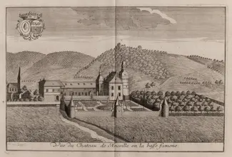 Vue du chateau de Neuville en la Basse Famenne Château de Neuville